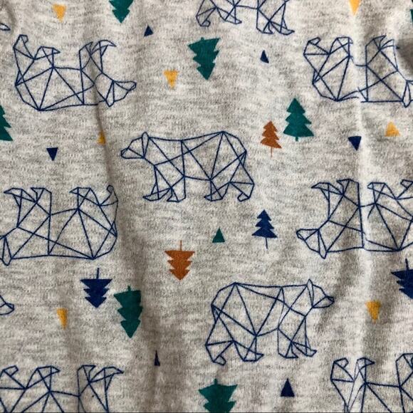 LAMAZE BABY One Piece Bear Print footie Gray Baby Boy Size 3 Months - Picture 2 of 6